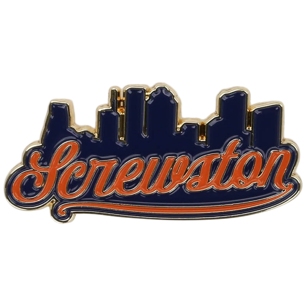 Screwston Skyline Pin - Houston Pin the City