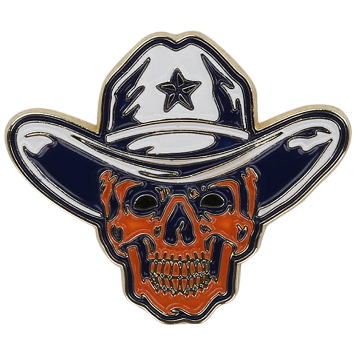 Skull Cowboy Pin - Houston Pin the City