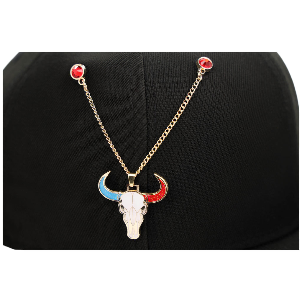 Longhorn Skull Chain - Houston Pin the City