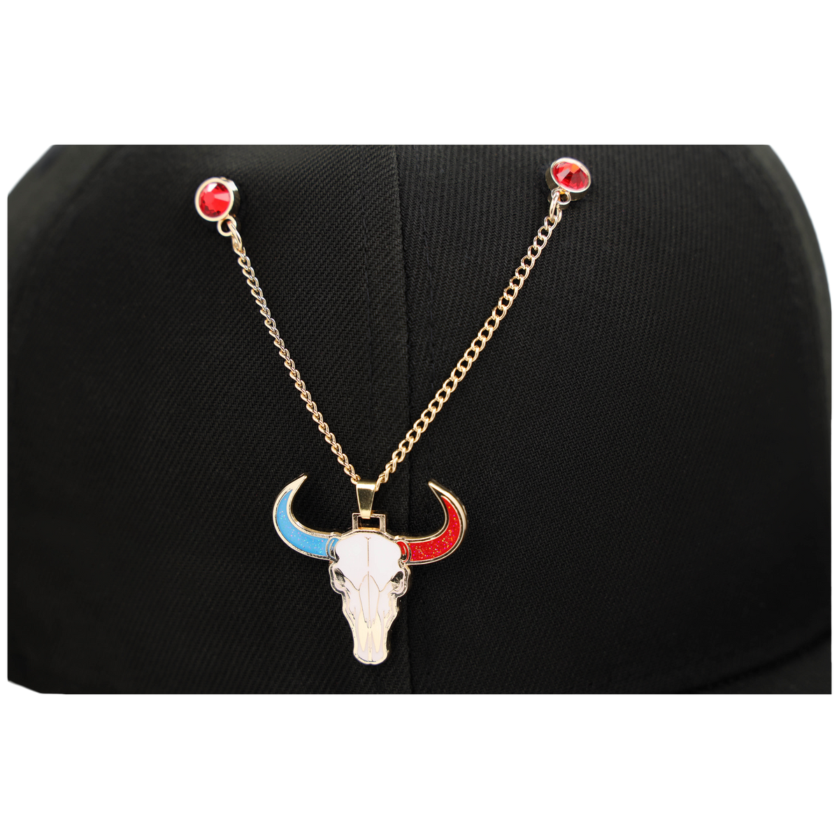 Longhorn Skull Chain - Houston Pin the City