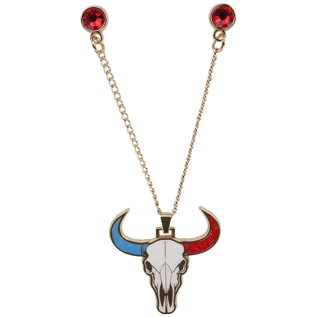 Longhorn Skull Chain - Houston Pin the City