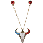 Longhorn Skull Chain - Houston Pin the City
