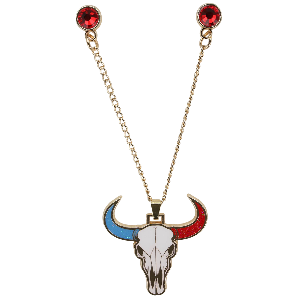 Longhorn Skull Chain - Houston Pin the City