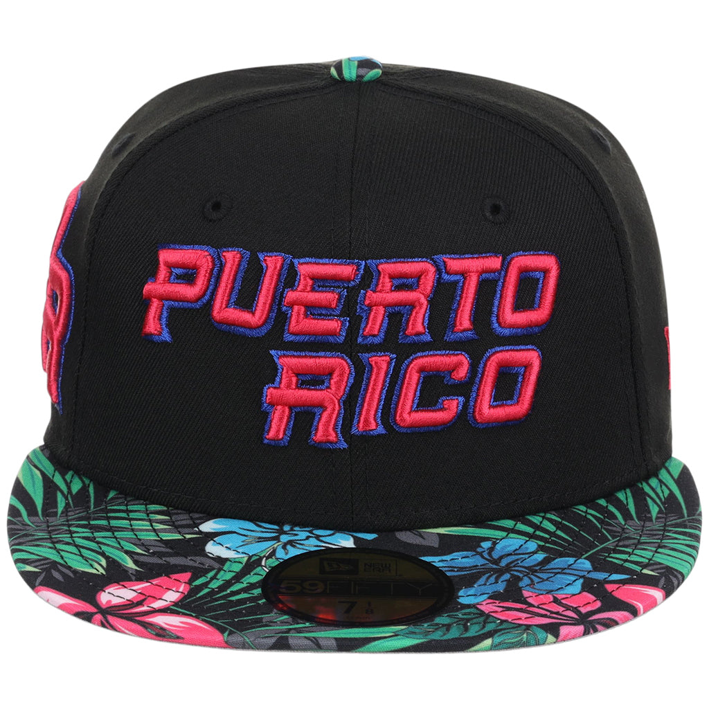 Puerto Rico Crown the Country New Era 59FIFTY (Black/Floral)