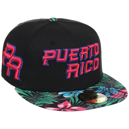 Puerto Rico Crown the Country New Era 59FIFTY (Black/Floral)