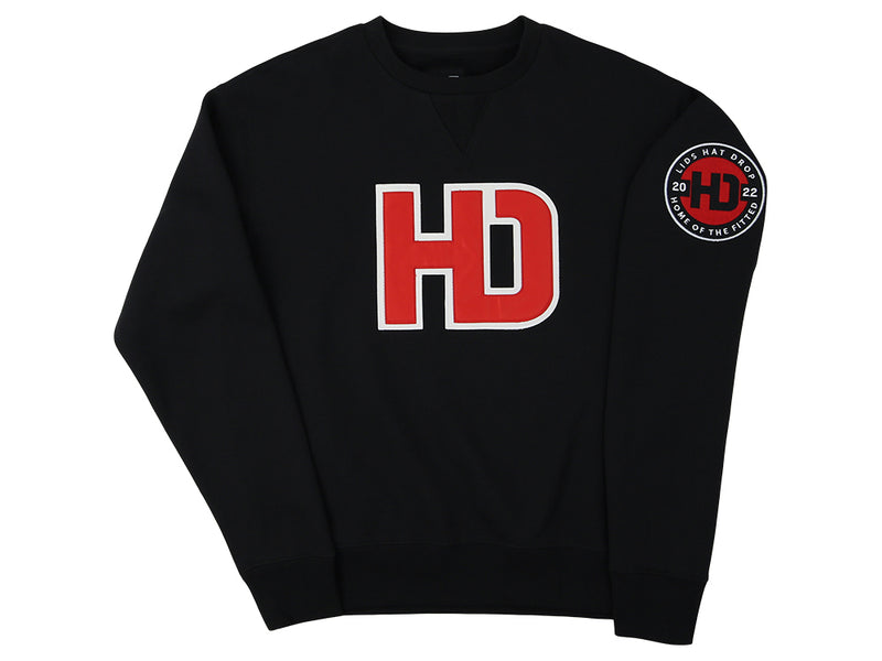 LidsHD Unisex Premium Fleece Crew Sweatshirt - Black/Red