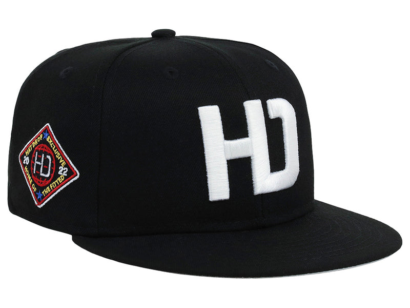 Lids Hat Drop Branded HD Fitted Cap - Black/Black/Grey – LidsHatDrop