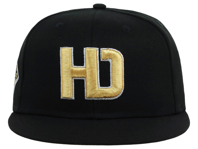 Lids Hat Drop Branded HD Fitted Cap - Black/Black/Gold