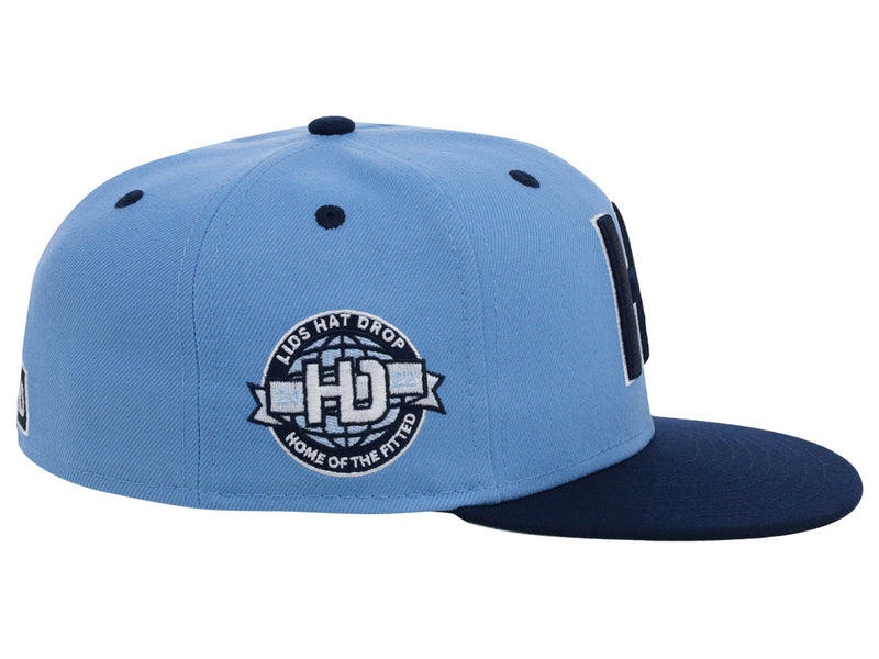 Lids Hat Drop Branded HD Fitted Cap - Sky Blue/Navy/Sky Blue