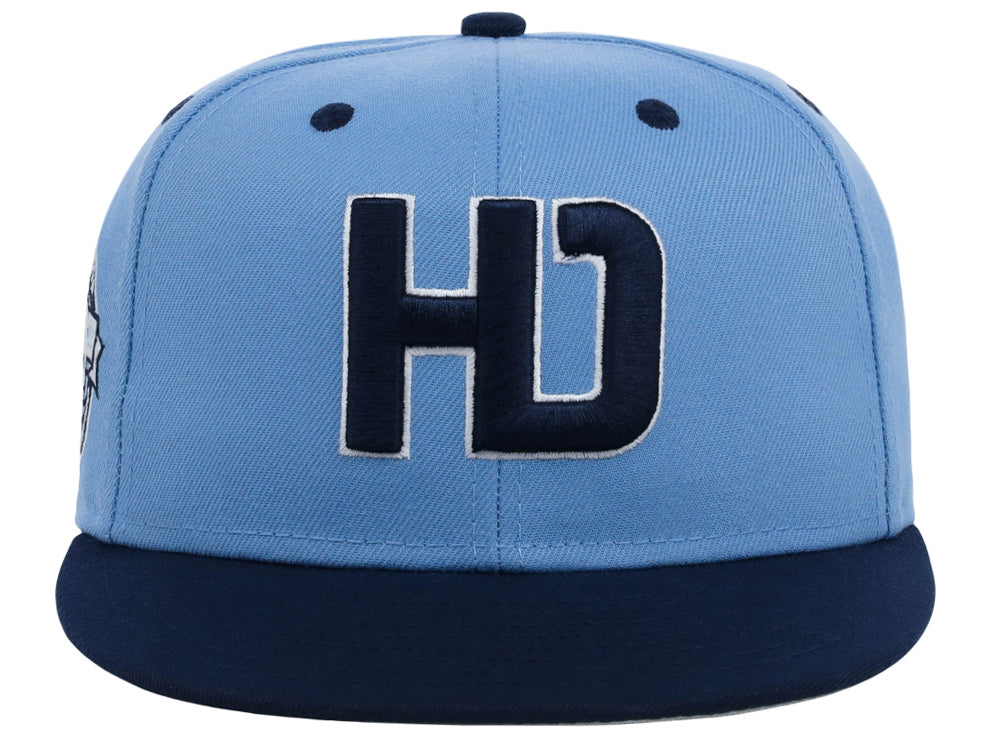 Lids Hat Drop Branded HD Fitted Cap Sky Blue/Navy/Sky Blue LidsHatDrop