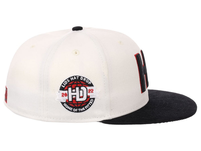 Lids Hat Drop Branded HD Fitted Cap - Ivory/Black/Grey